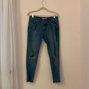 Star Studded & Heart Embroiled Crop Levi’s